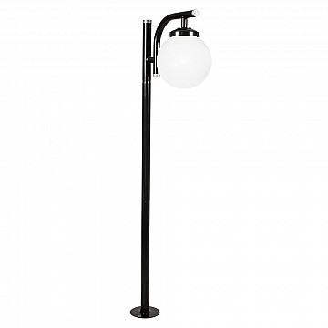 Poste Globo Simples 1,74m com canopla Com Globo - Preto