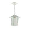 Pendente Colonial Sextavado Vidro Liso - Branco