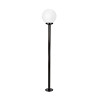 Poste Globo Simples 2,16m com canopla Com Globo - Preto