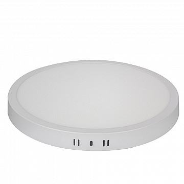 Painel LED TECH Slim Redondo Sobrepor 24W 3.000K - Branco