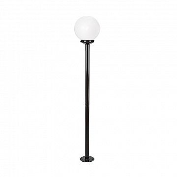 Poste Globo Simples 2,16m com canopla Com Globo - Preto