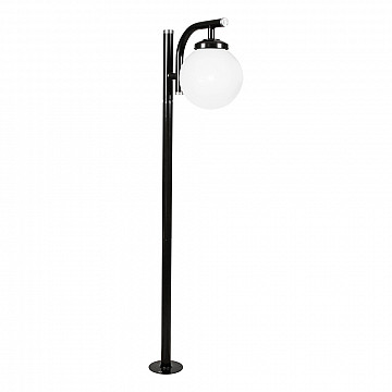Poste Globo Simples 2,44m com canopla Com Globo - Preto